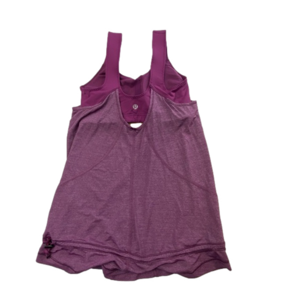 Lululemon Run For Your Life Bra Tank Top Heathered Dew Berry Purple Size 4 - Picture 7 of 12